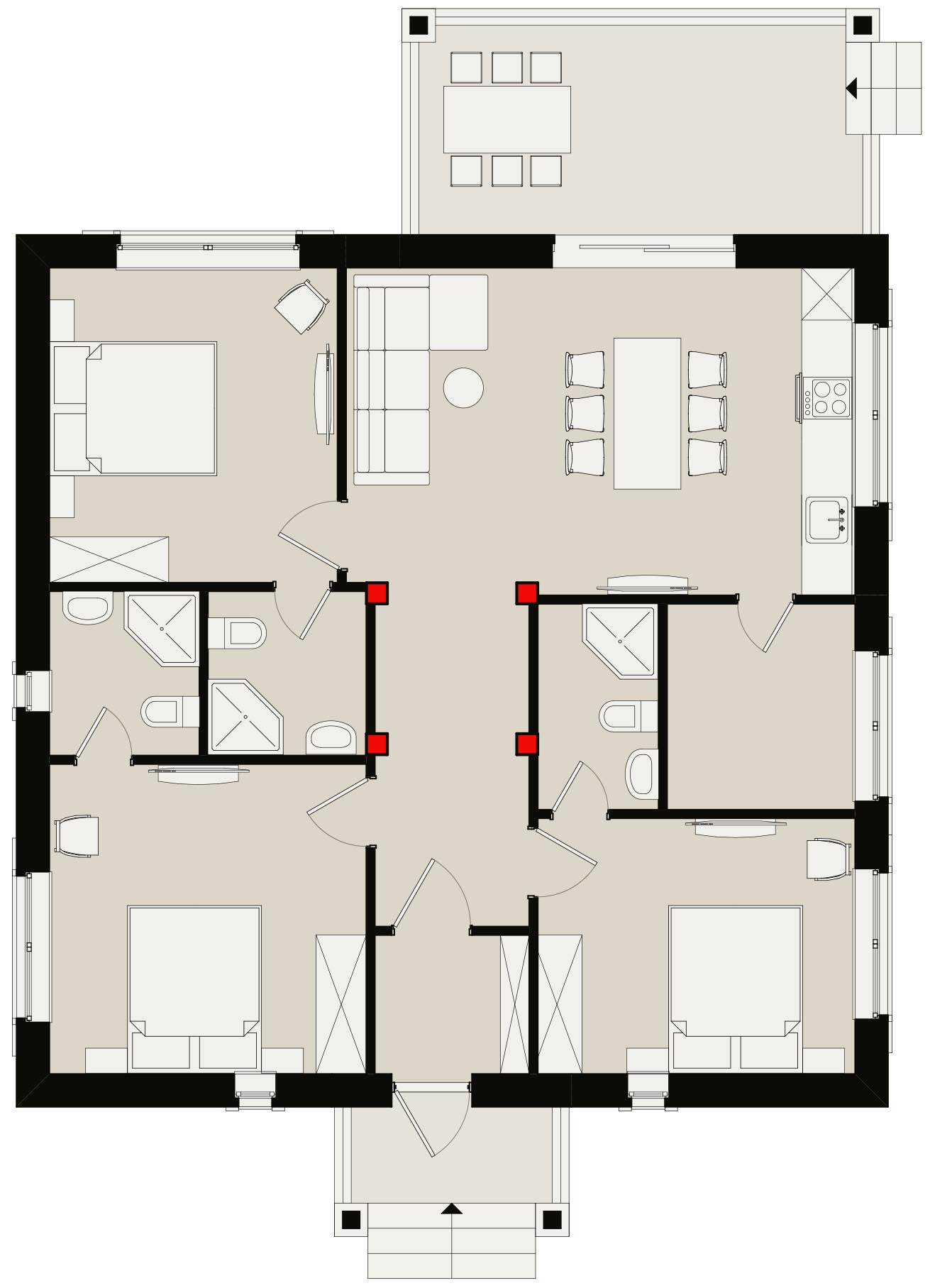 гостевой домик мини-гостиница 10х10 метров 3 номера