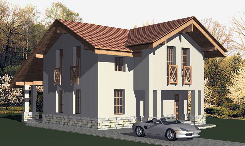 Построить дом КАНТРИ НА ДВЕ СЕМЬИ можно в два этапа по проекту базового дома КАНТРИ