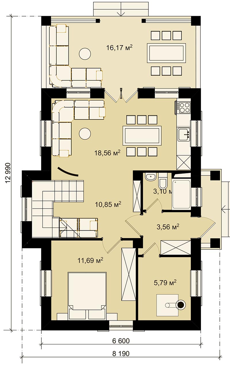 планы 1 этажа проекта дома старая сказка 1 этаж проекта дома 8 х 10 метров с мансардой лесная сказка