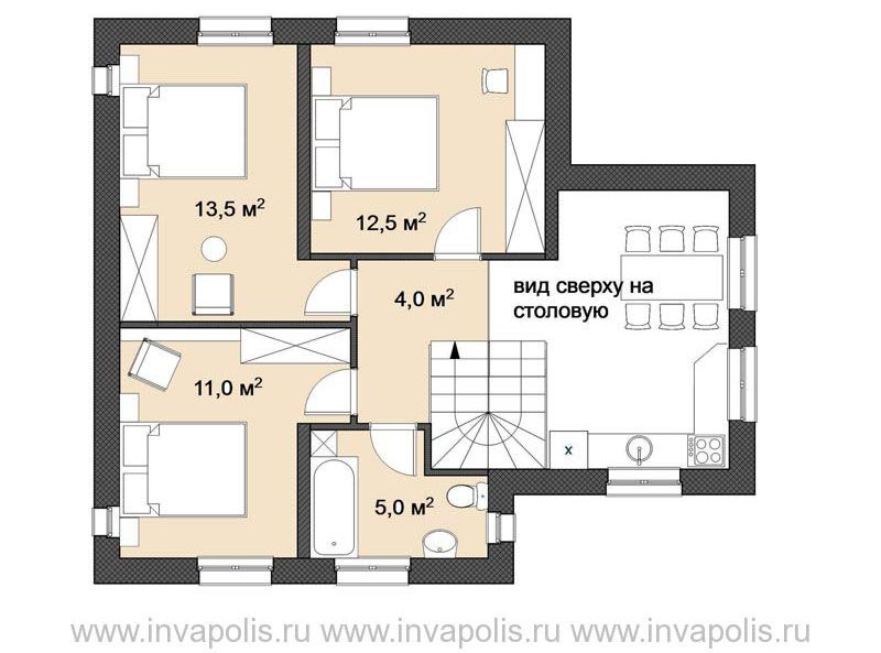 План второго этажа дома КРОХА