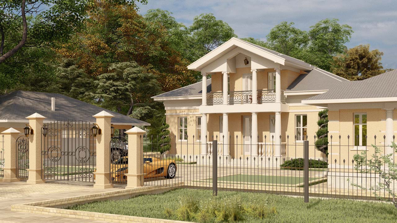 современный дом в старинной классической традиции