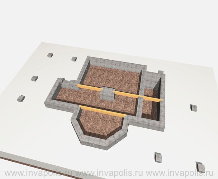иллюстрация проекта монтаж фундамента дома для стен из пеноблока