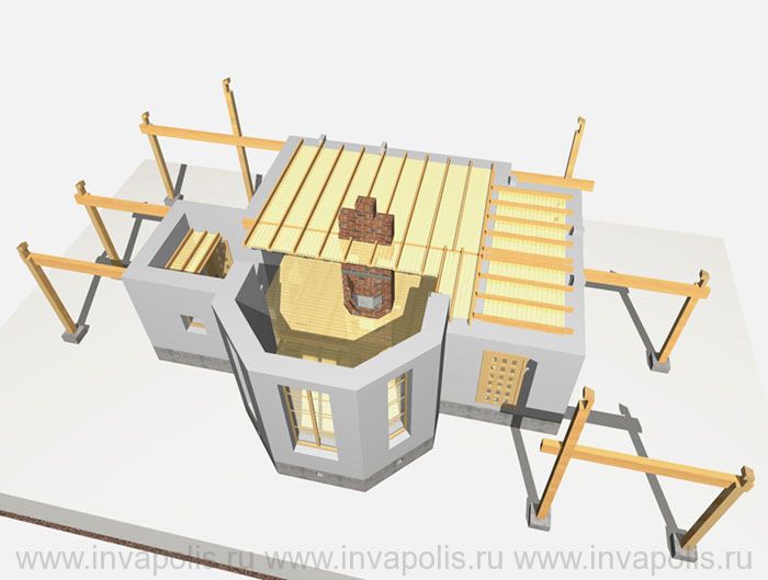 иллюстрация проекта, монтаж перекрытия первого этажа