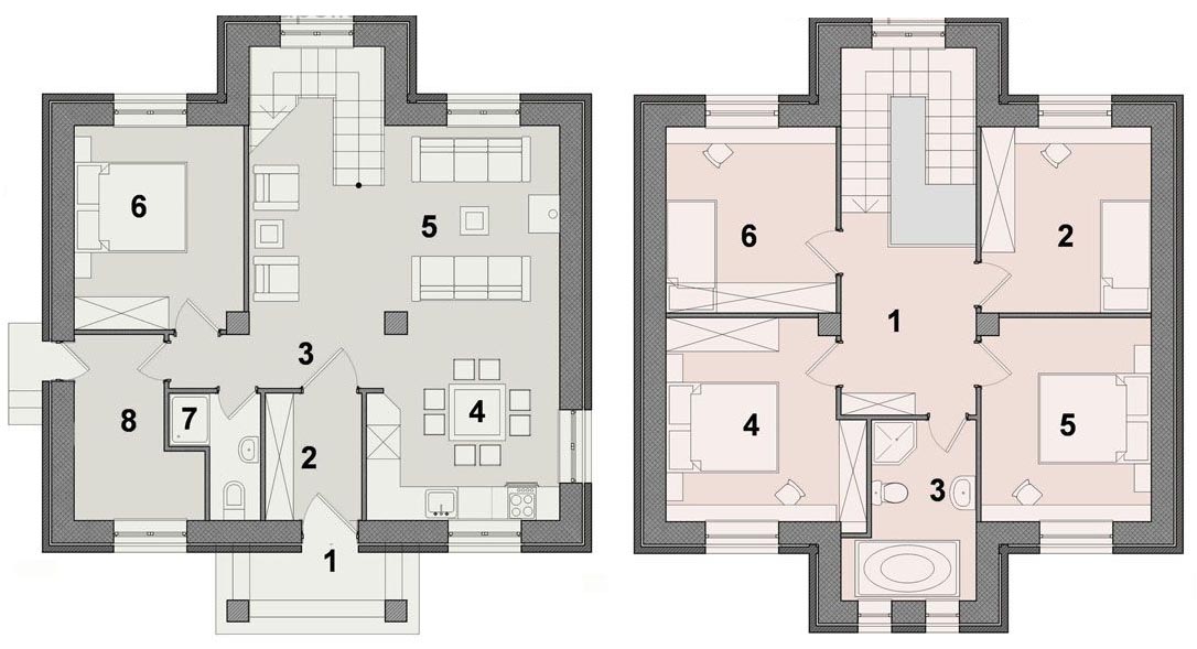 Одноэтажные дома меньших размеров