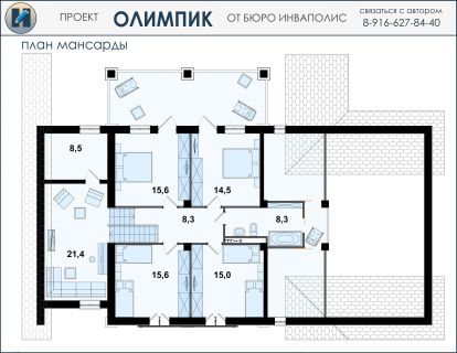 план мансарды проекта дома олимпик - инваполис