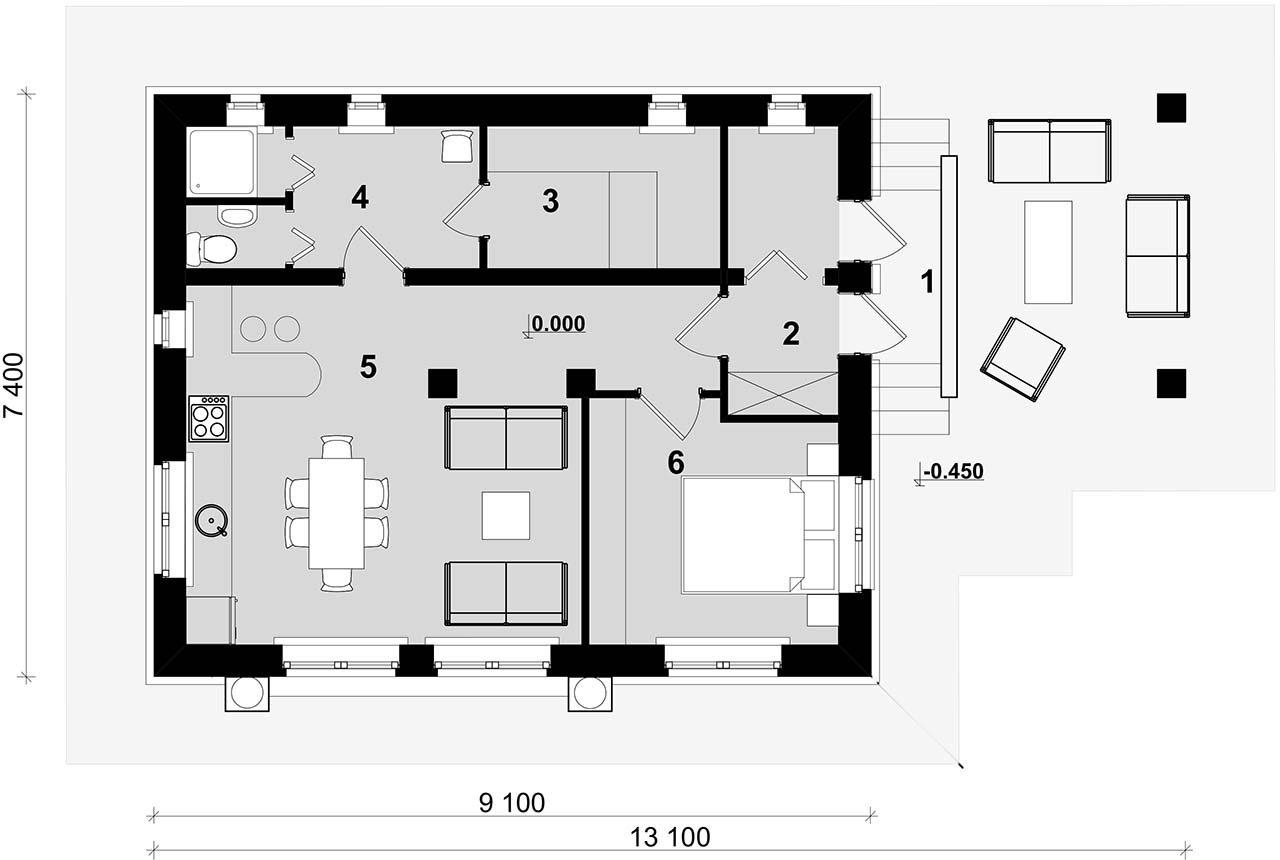 план проекта гостевого домика