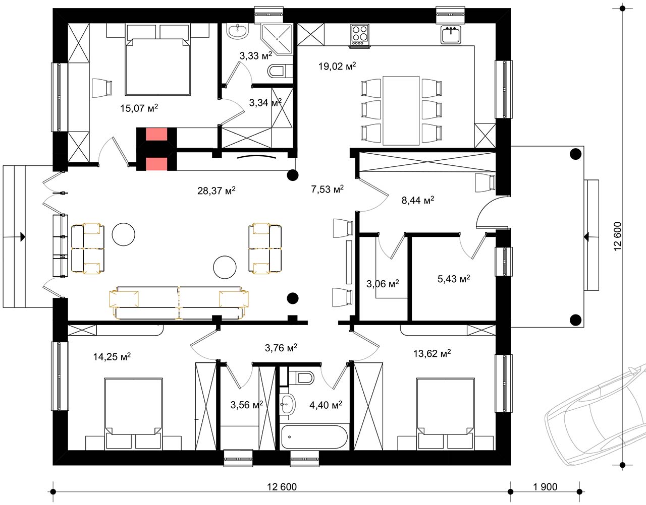 вариант планировки с изолированной кухней