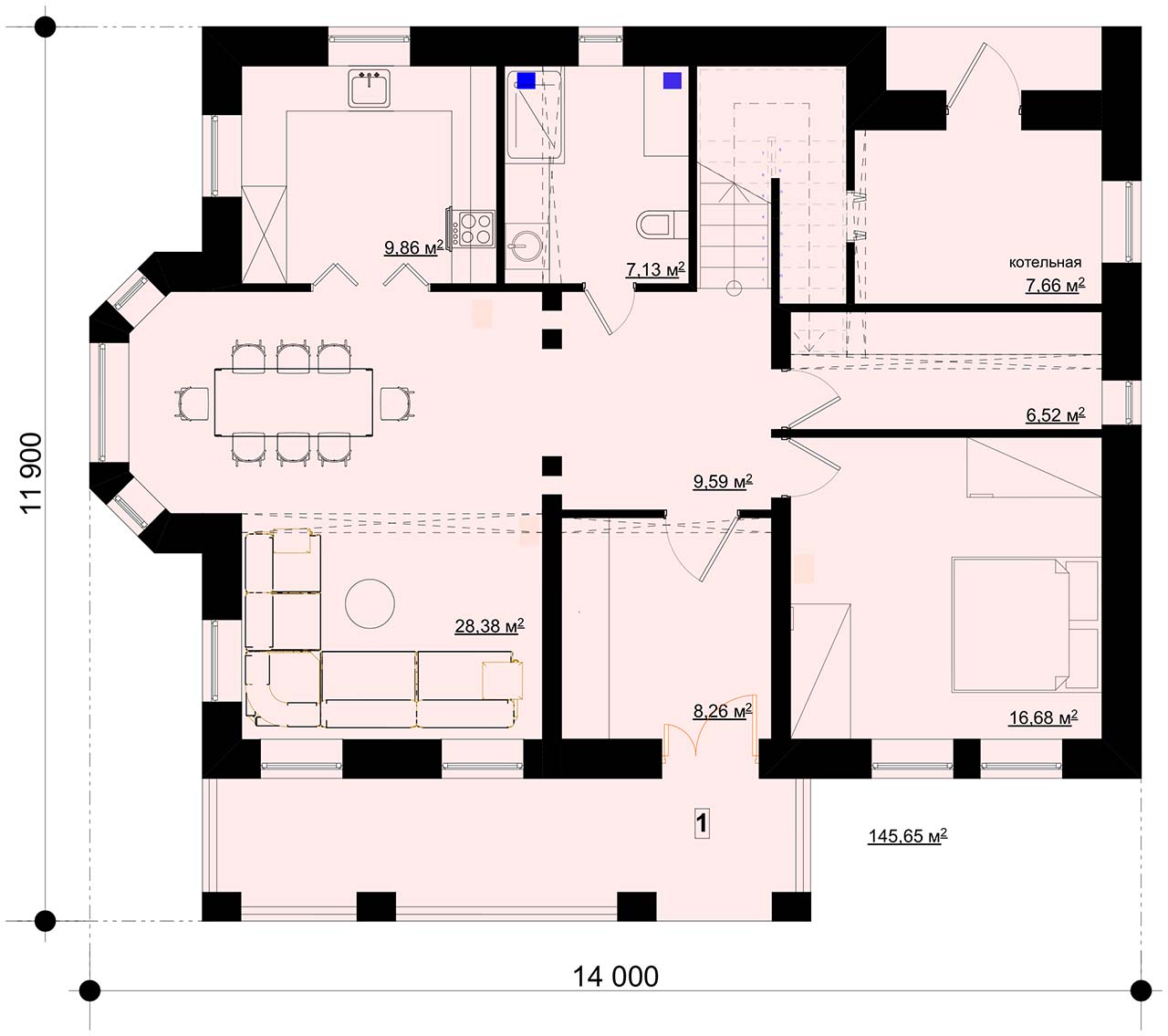 план первого этажа английского коттеджа