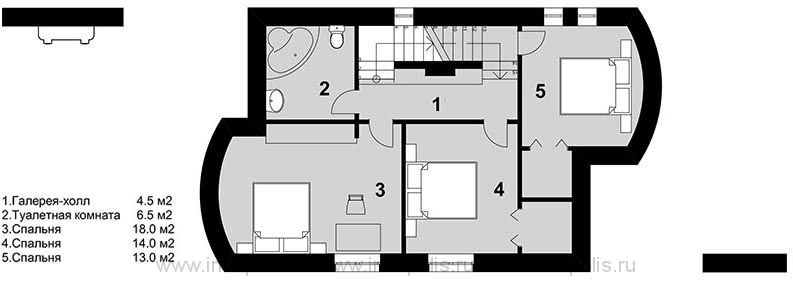 план второго этажа коттеджа 8 на 12