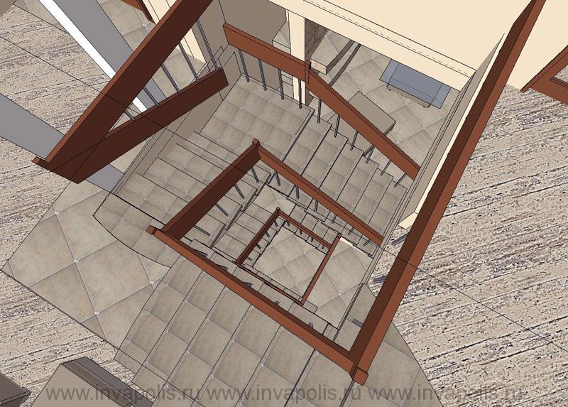 Винтовая лестница - композиционный центр лофт интерьеров четырехуровневого дома- спирали